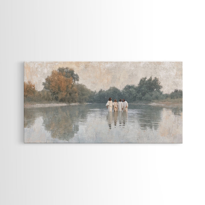 Waterway Journey | Framed Canvas Print | Christian Art Canvas | Subtle Christian Art | Christian Wall Art | Jesus Painting | Christian Deco
