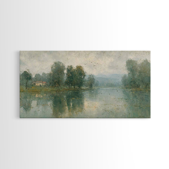 Morning Stillness, Framed Canvas Print, Christian Wall Art, Christian Art Canvas, Subtle Christian Art, Christian Painting, Christian Decor