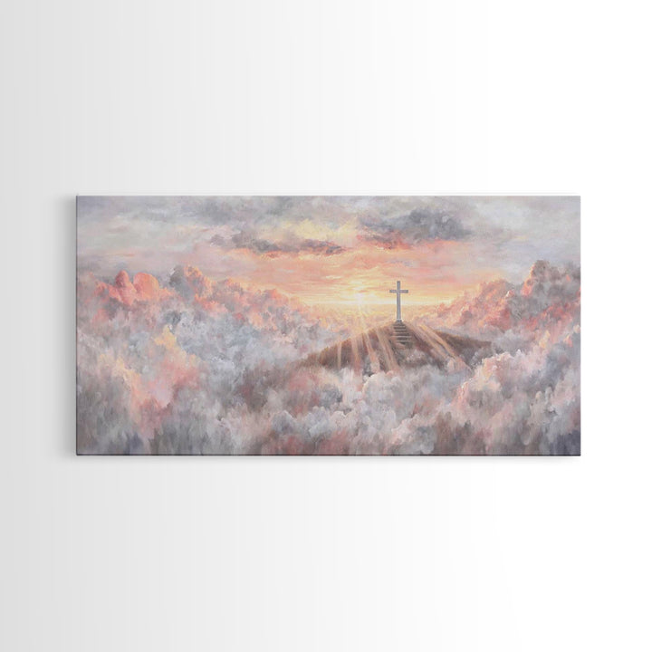 Dawn Of Mercy | Framed Canvas Print | Christian Art Canvas | Christian Wall Art | Modern Christian Art | Christian Christmas Art | Jesus Pa