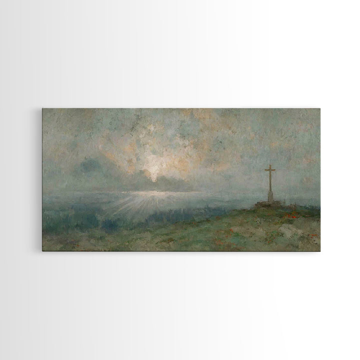 Silent Redeemer, Framed Canvas Print, Christian Art Print, Vintage Christian Art, Christian Wall Art, Christian Painting, Christmas Canvas