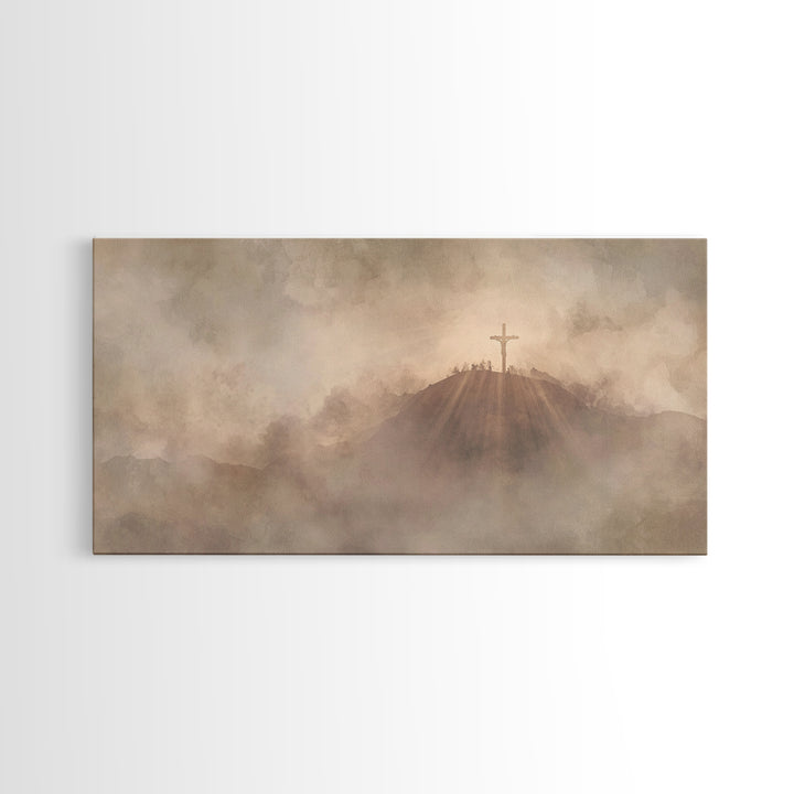 Everlasting Hill – Framed Canvas Print – Christian Art Print – Christian Painting – Large Christian Art – Christian Wall Art – Christmas Ar
