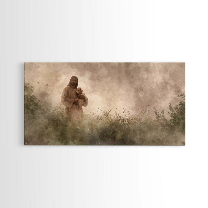 The Good Shepherd | Framed Canvas Print | Jesus Painting | Christian Art Canvas | Christian Wall Art | Christian Decor | Christian Gift Ide