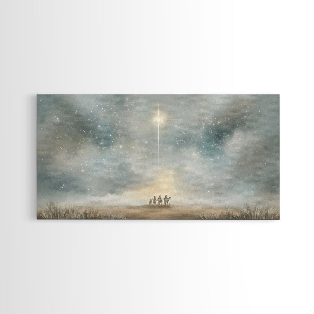 Star Of Bethlehem - Framed Canvas Print - Christmas Wall Art - Christian Christmas Art - Modern Christmas Art - Christian Decor