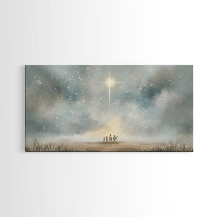 Star Of Bethlehem - Framed Canvas Print - Christmas Wall Art - Christian Christmas Art - Modern Christmas Art - Christian Decor