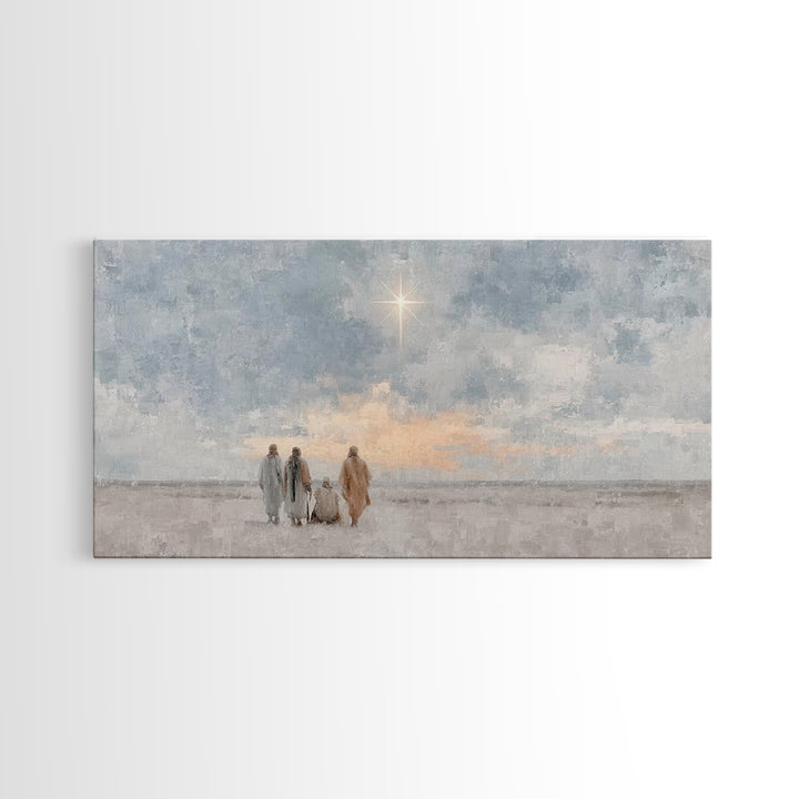 Holy Journey Sky - Framed Canvas Print - Christian Christmas Art - Christmas Canvas Wall Art - Christian Art Work - Christmas Art Prints