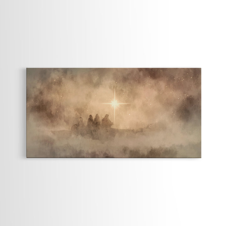 Starborn Wonder - Framed Canvas Print - Christian Christmas Art - Christmas Wall Art - Moody Christmas Art - Christian Art Canvas
