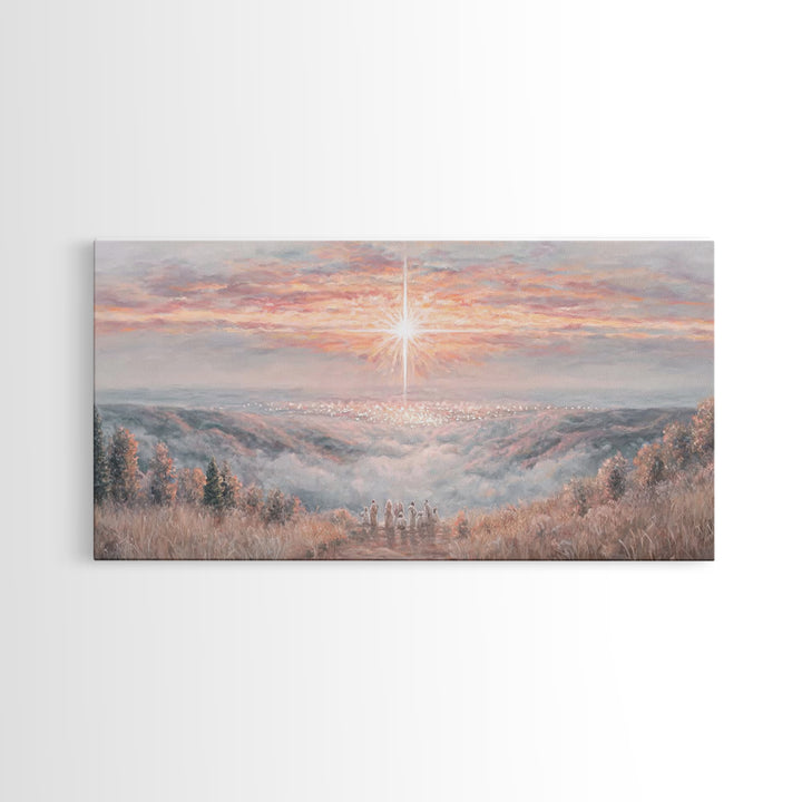 Dawn of Bethlehem – Framed Canvas Print – Christmas Wall Art – Christian Art Canvas – Christian Painting – Christmas Art Work – Christian C
