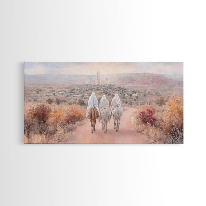 Road to Bethlehem – Framed Canvas Print – Christian Christmas Art – Framed Christmas Wall Art – Christian Art Canvas – Christmas Art Prints