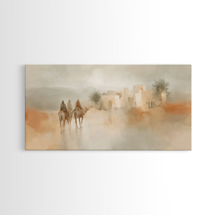 Humble Arrival – Framed Canvas Print – Christian Art Canvas – Christian Painting – Christmas Art – Christian Christmas Decor – Christian Wa