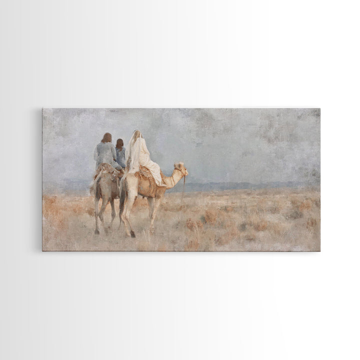 Bethlehem Journey – Framed Canvas Print – Christian Wall Art – Christian Art Canvas – Subtle Christian Art – Christmas Wall Art – Jesus Pai