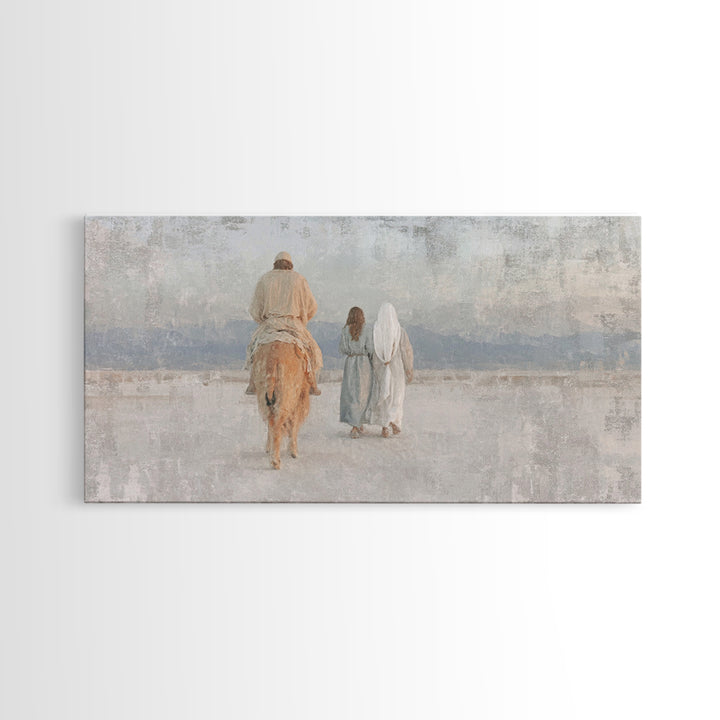 Holy Journey | Framed Canvas Print | Christian Wall Art | Christian Art Canvas | Jesus Painting | Christmas Art | Christmas Canvas