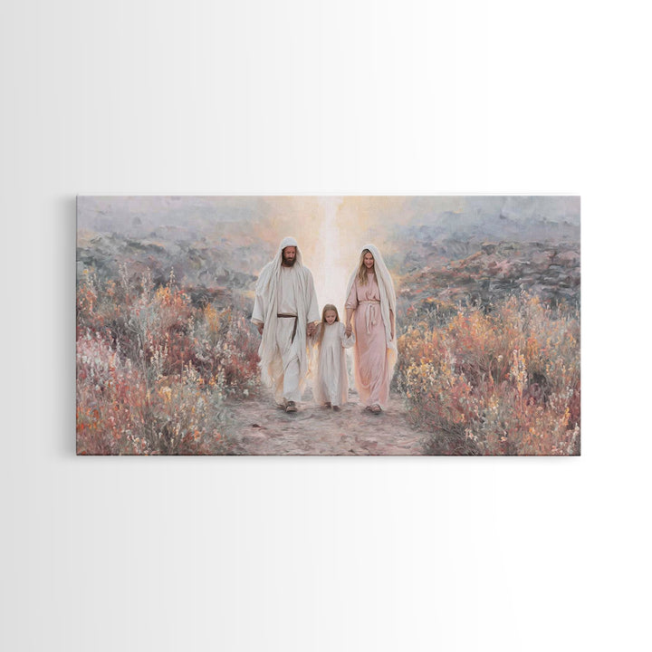 Family Blessing – Framed Canvas Print – Christian Wall Art – Christian Art Canvas – Jesus Painting – Christmas Art – Christian Decor