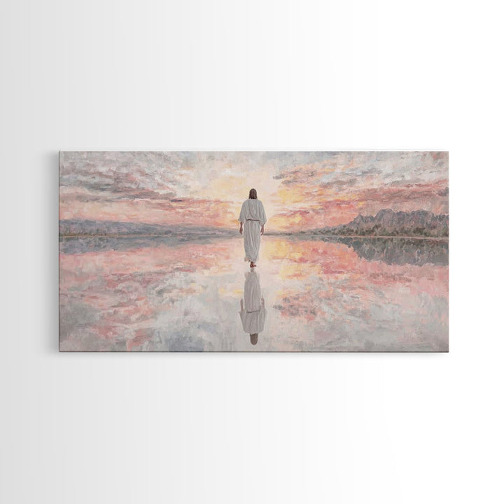 Walk Of Grace - Framed Canvas Print - Jesus Painting - Christian Wall Art - Modern Christian Art - Large Christian Painting