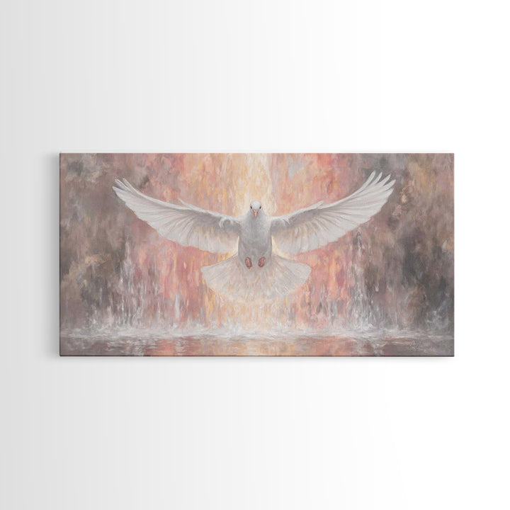 Flame Of Peace – Framed Canvas Print – Christian Wall Art – Christian Art Canvas – Christian Christmas Art – Jesus Painting – Christian Dec