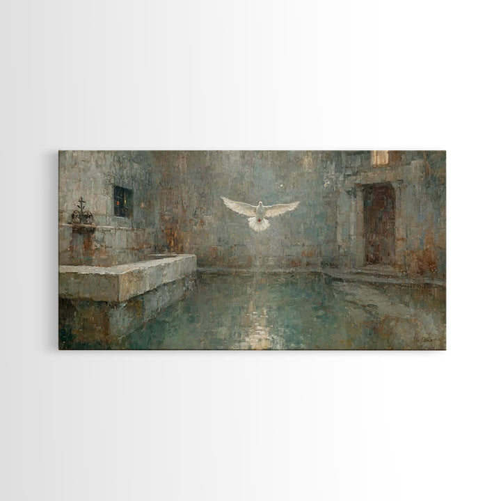 Holy Light Ascending | Framed Canvas Print | Christian Art Canvas | Christian Wall Art | Christian Painting | Christmas Art | Christian Dec