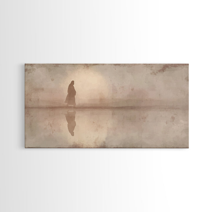 Quiet Desert Path - Framed Canvas Print - Jesus Canvas Art - Subtle Christian Art - Christian Gift - Christian Art Painting