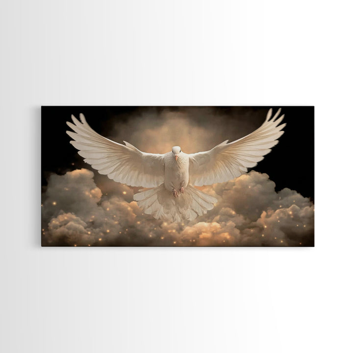 Heavenly Dove – Framed Canvas Print – Christian Wall Art – Christian Art Canvas – Jesus Painting – Christian Christmas Art – Christian Deco