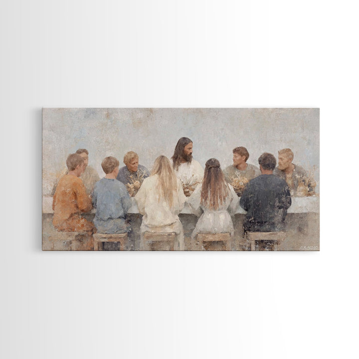 Bread Of Grace, Framed Canvas Print, Christian Wall Art, Christian Art Canvas, Large Christian Painting, Jesus Painting, Modern Christian A