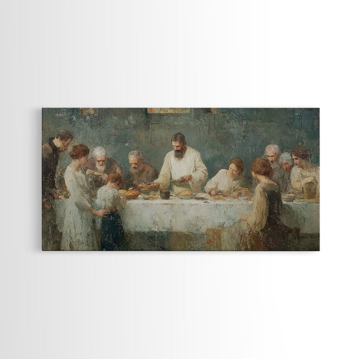 Table Of Blessings | Framed Canvas Print | Christian Art Canvas | Christian Wall Art | Subtle Christian Art | Vintage Christian Art | Jesus