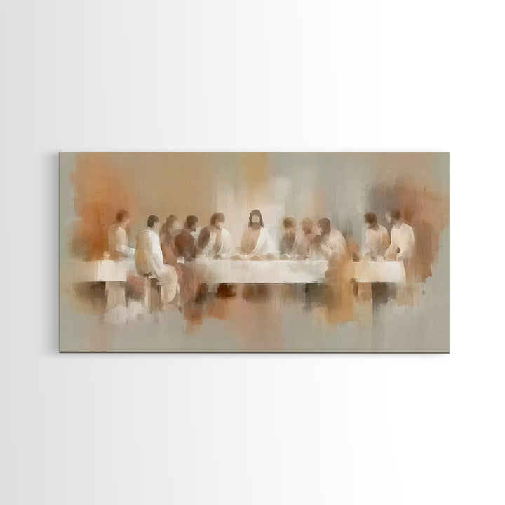 Sacred Supper Light – Framed Canvas Print – Christian Wall Art – Jesus Painting – Christian Art Canvas – Christmas Art – Christian Decor