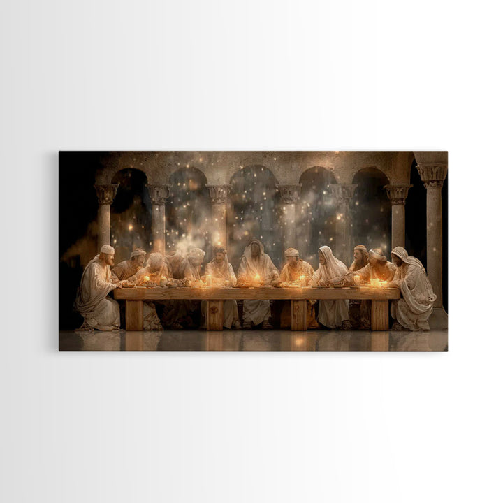 Divine Supper Radiance, Framed Canvas Print, Christian Art Work, Jesus Painting, Christian Wall Art, Christmas Art, Christian Decor