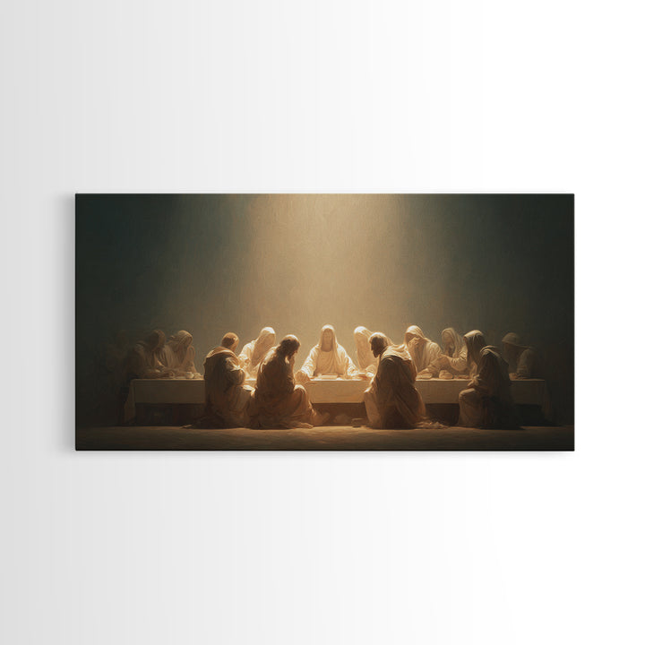 Radiant Supper Realm, Framed Canvas Print, Christian Painting, Jesus Canvas Art, Christian Art Print, Christmas Art, Christian Decor