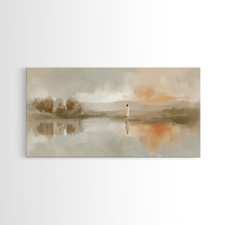 Horizon Of Mercy - Framed Canvas Print - Christian Wall Art - Unique Christian Art - Modern Christian Painting - Christian Christmas Art
