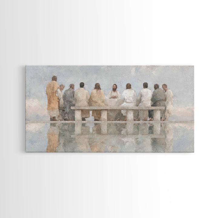 Dawn Of Fellowship | Framed Canvas Print | Christian Art Canvas | Christian Wall Art | Jesus Painting | Christian Christmas Art | Christian