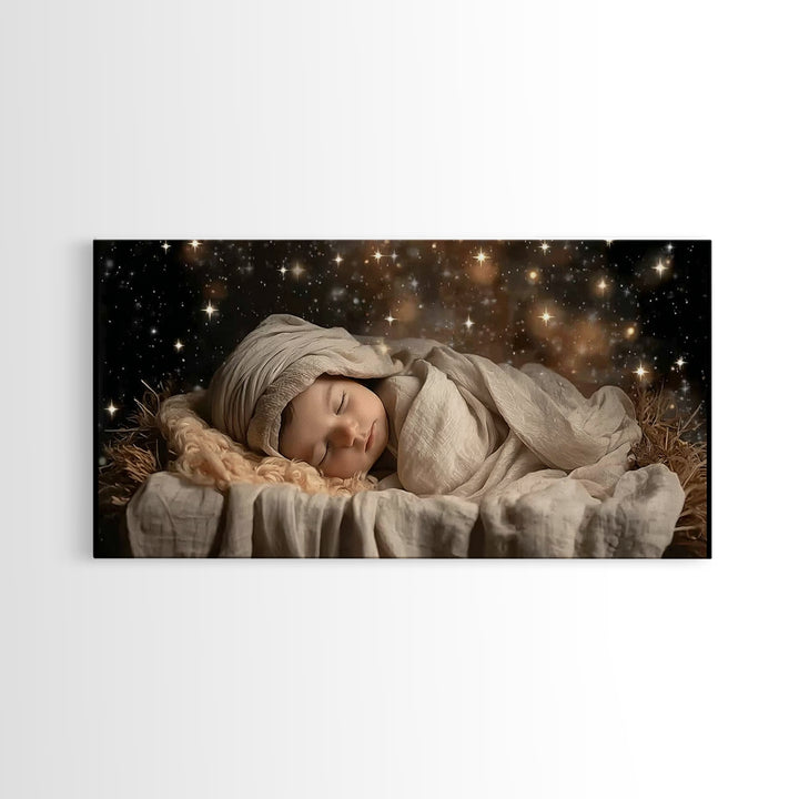 Starborn Child | Framed Canvas Print | Christian Christmas Art | Christian Art Canvas | Jesus Christmas Art | Christian Wall Art | Christma