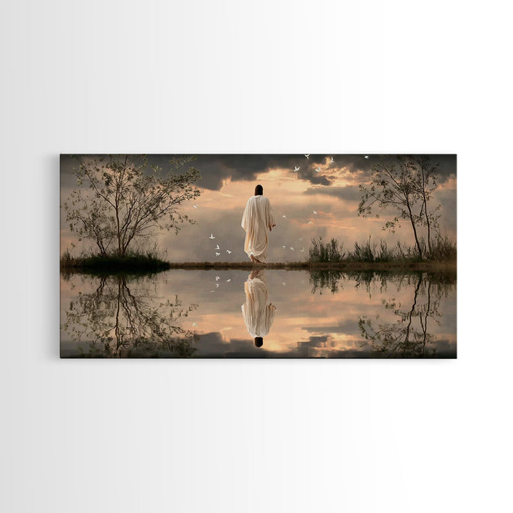 Path Of Peace – Framed Canvas Print – Christian Wall Art – Jesus Painting – Christian Art Canvas – Modern Christian Art