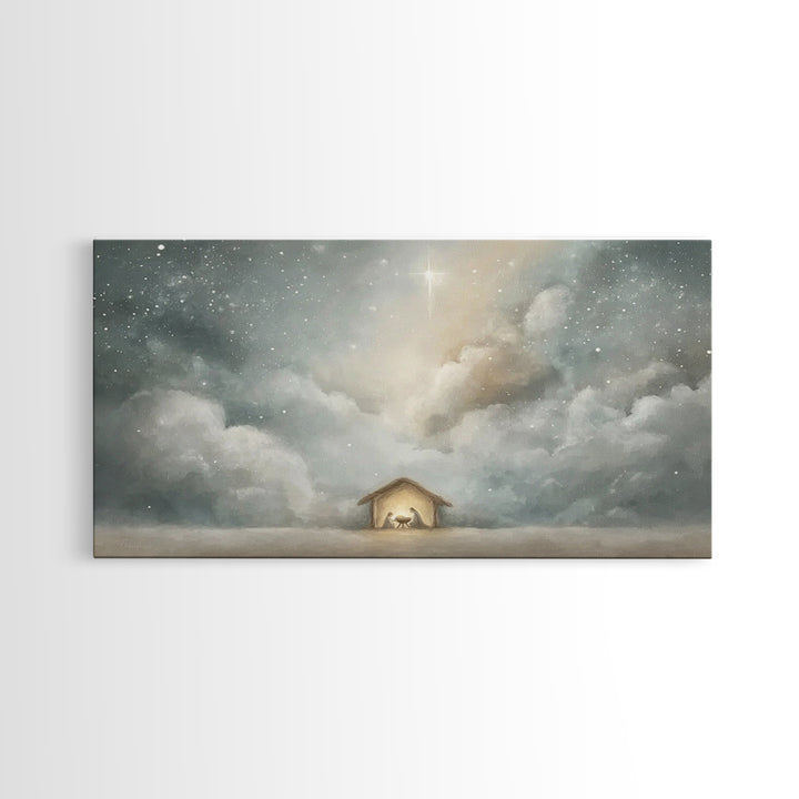 Star Of Bethlehem – Framed Canvas Print – Christian Christmas Art – Christian Wall Art – Christian Art Print – Christmas Decor – Modern Chr