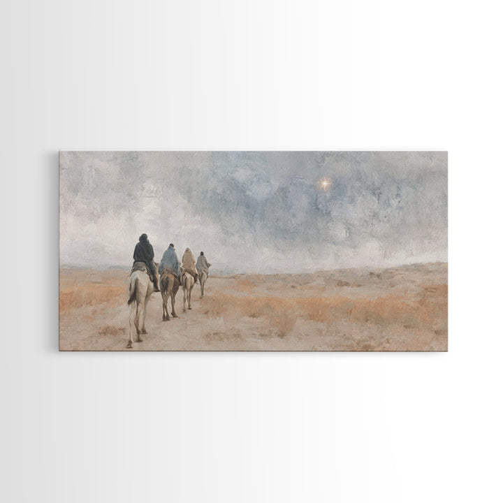 Journey Of Faith – Framed Canvas Print – Christian Art Canvas – Christmas Wall Art – Christian Christmas Art – Christian Gift – Jesus Paint