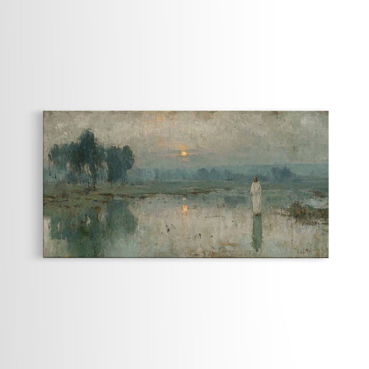 Morning Stillness – Framed Canvas Print – Jesus Canvas Art – Christian Art Work – Subtle Christian Art – Christian Wall Art
