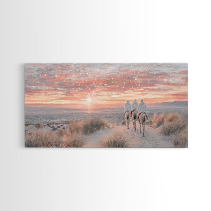 The Guiding Star – Framed Canvas Print – Christian Wall Art – Christian Art Canvas – Christian Christmas Art – Jesus Painting