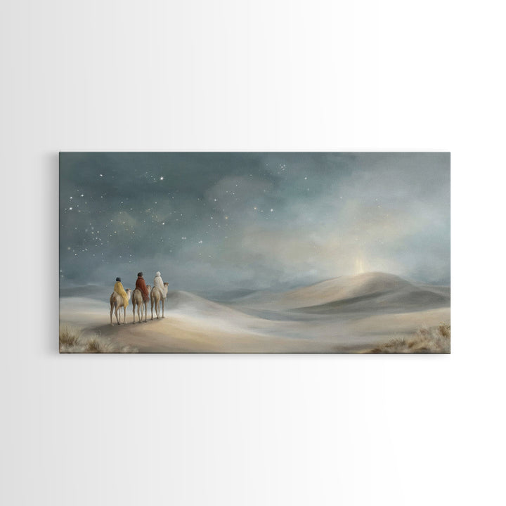 Desert Star Path, Framed Canvas Print, Christian Art Canvas, Christian Wall Art, Christmas Art Prints, Christian Christmas Art, Jesus Paint