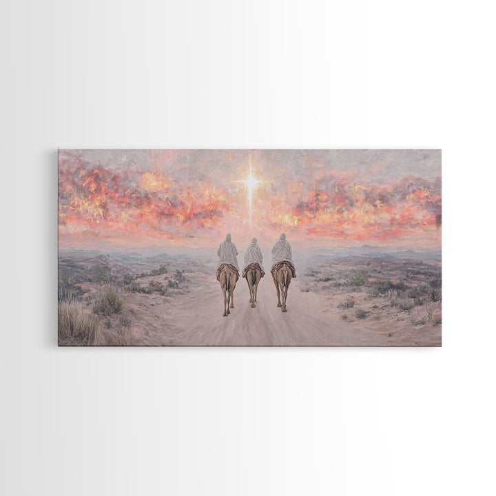 Pilgrims Of Hope | Framed Canvas Print | Christian Christmas Art | Christian Art Canvas | Christmas Wall Art | Modern Christian Art | Chris