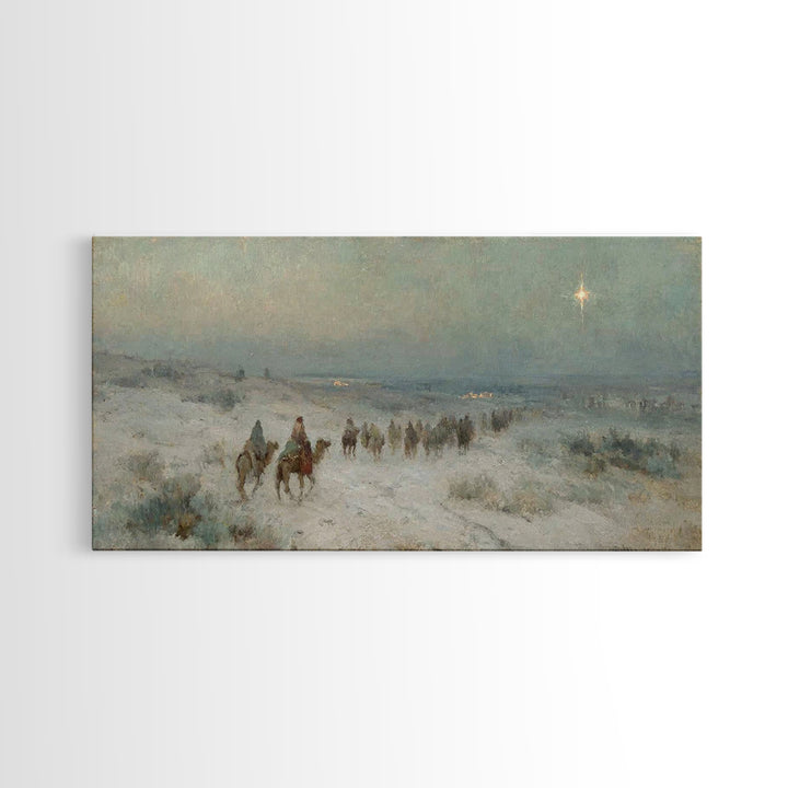Light Of Bethlehem | Framed Canvas Print | Christian Wall Art | Christmas Art Prints | Christian Art Canvas | Vintage Christmas Art | Chris