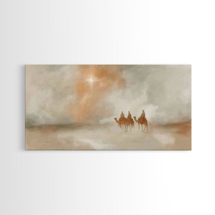 Wandering Kings – Framed Canvas Print – Christian Art Canvas – Christian Wall Art – Christmas Art Prints – Christian Christmas Art – Subtle