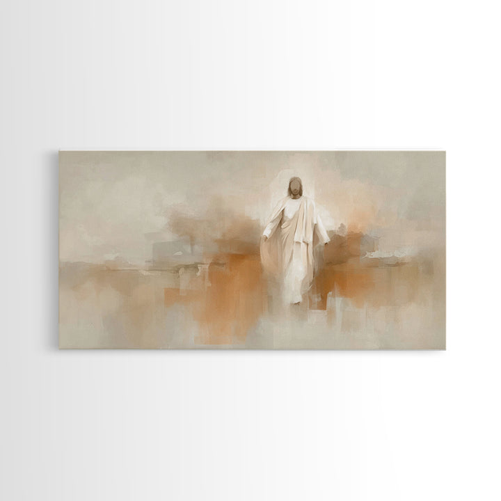 Risen Radiance | Framed Canvas Print | Christian Art Work | Jesus Paintings | Modern Christian Art | Christian Wall Art | Large Jesus Paint