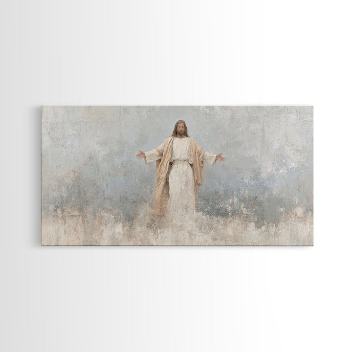Heavenly Passage | Framed Canvas Print | Christian Art Canvas | Christian Wall Art | Jesus Art Print | Christian Gift | White Christmas Art