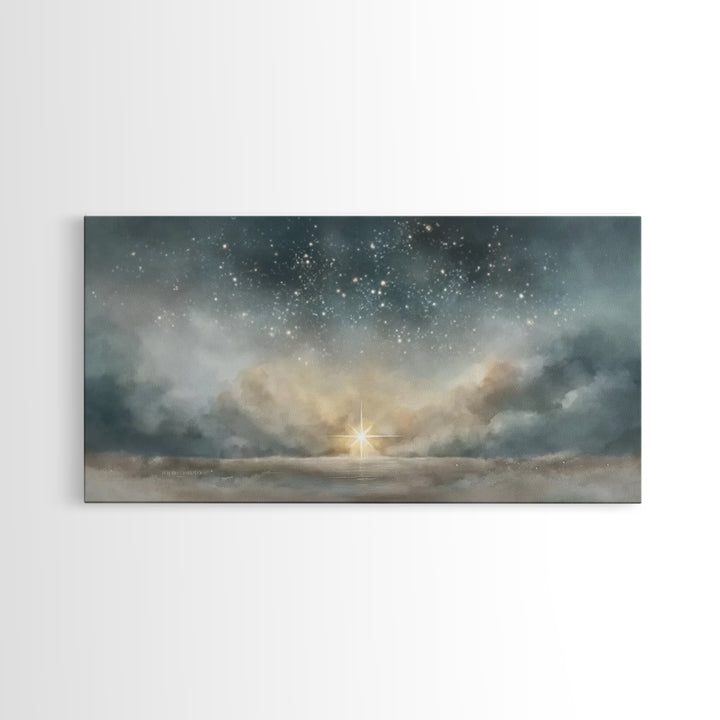 Star Of Promise – Framed Canvas Print – Christian Christmas Art – Christmas Wall Art – Christian Art Canvas – Vintage Christmas Art – Chris