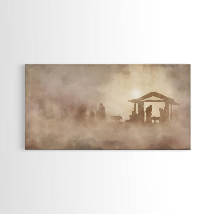 Starborn Night Peace | Framed Canvas Print | Christian Wall Art | Jesus Art Print | Christmas Art | Christian Christmas | Christian Decor