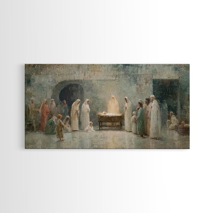 Radiant Nativity Calm – Framed Canvas Print – Christian Wall Art – Jesus Art Print – Christmas Art – Christian Christmas – Christian Decor