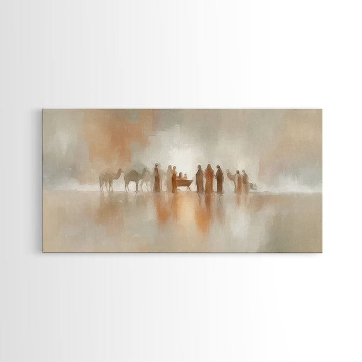 Bethlehem Stillness, Framed Canvas Print, Christian Art Canvas, Jesus Painting, Christmas Art, Christian Christmas, Christian Decor