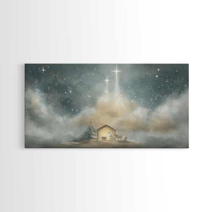 Guiding Star Haven | Framed Canvas Print | Christian Wall Art | Jesus Painting | Christmas Art | Christian Christmas Art | Christian Decor