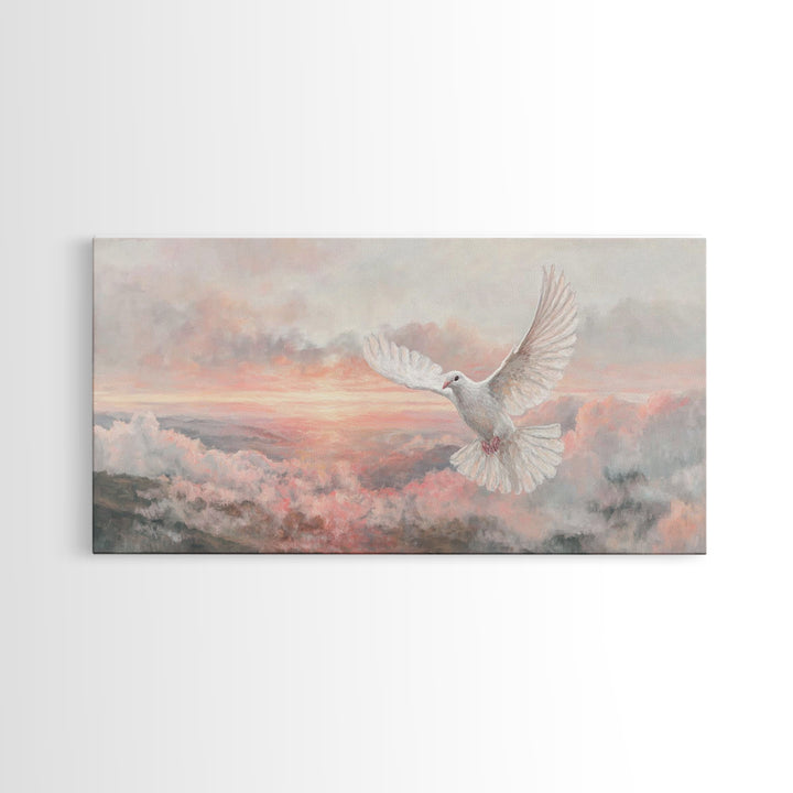 Spirit Of Light – Framed Canvas Print – Christian Wall Art – Christian Art Print – White Christmas Art – Christian Christmas Art