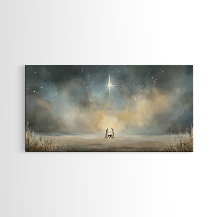 Star Of Emmanuel | Framed Canvas Print | Christian Wall Art | Christian Christmas Art | Christian Art Print | Jesus Painting | Christmas Ca