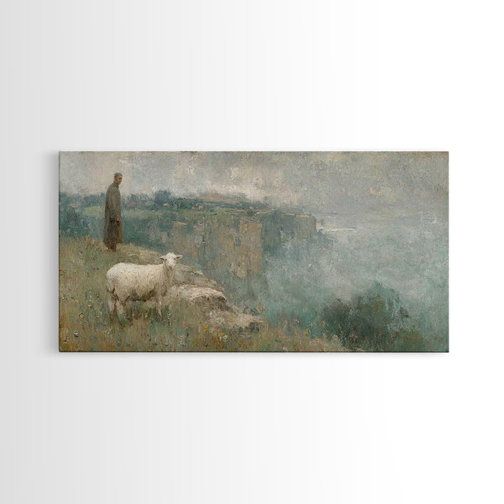 Silent Nativity Glow – Framed Canvas Print – Christian Art Canvas – Christmas Art Prints – Christian Christmas Decor – Modern Christian Pai