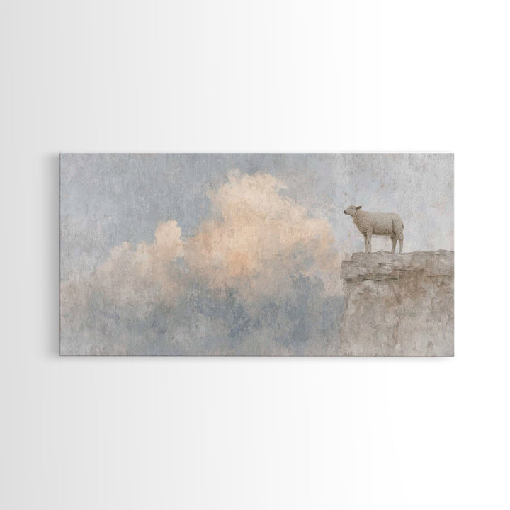 Shepherd’s Vigil – Framed Canvas Print – Christian Wall Art – Christian Art Work – Subtle Christian Art – Pastoral Scenery – Christian Gift