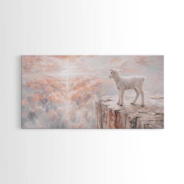 Heavenly Lamb - Framed Canvas Print - Christian Wall Art - Christian Art Canvas - Pastoral Scenery - Christian Christmas Art - Christian De